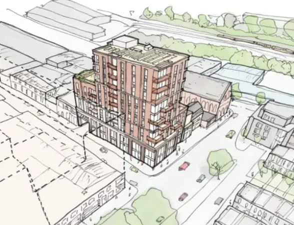 Illustration of proposed urban building development.