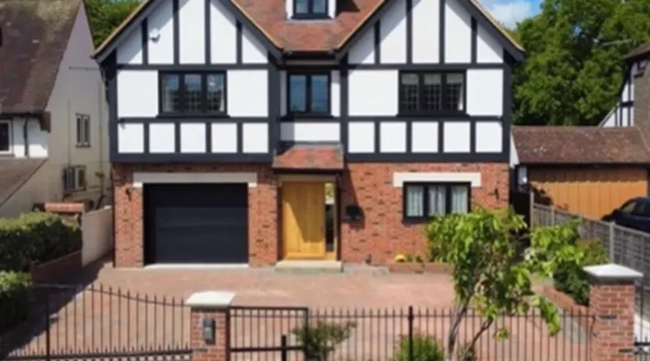 Modern two-storey house with brick and timber facade.